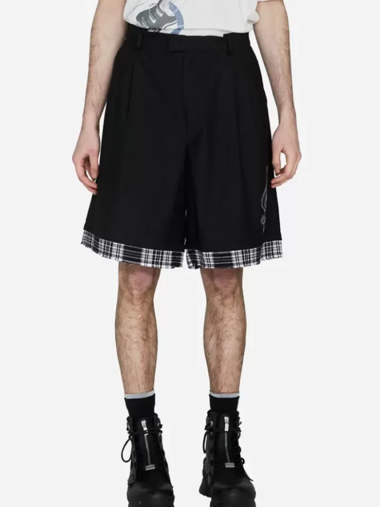 Men C2H4 003 - Distressed Layered Sequin Tailored Shorts