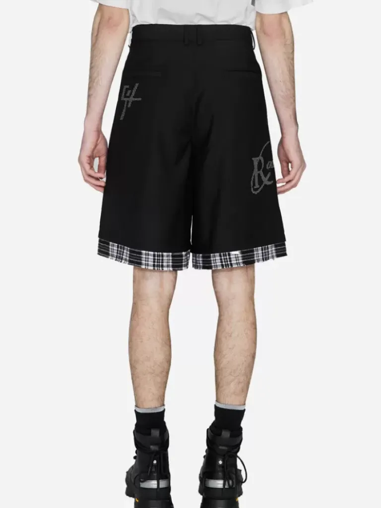 Men C2H4 003 - Distressed Layered Sequin Tailored Shorts