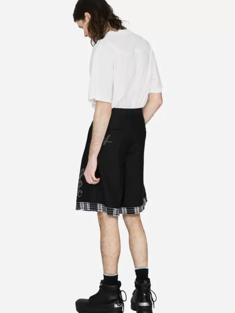 Men C2H4 003 - Distressed Layered Sequin Tailored Shorts