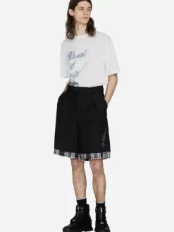 Men C2H4 003 - Distressed Layered Sequin Tailored Shorts