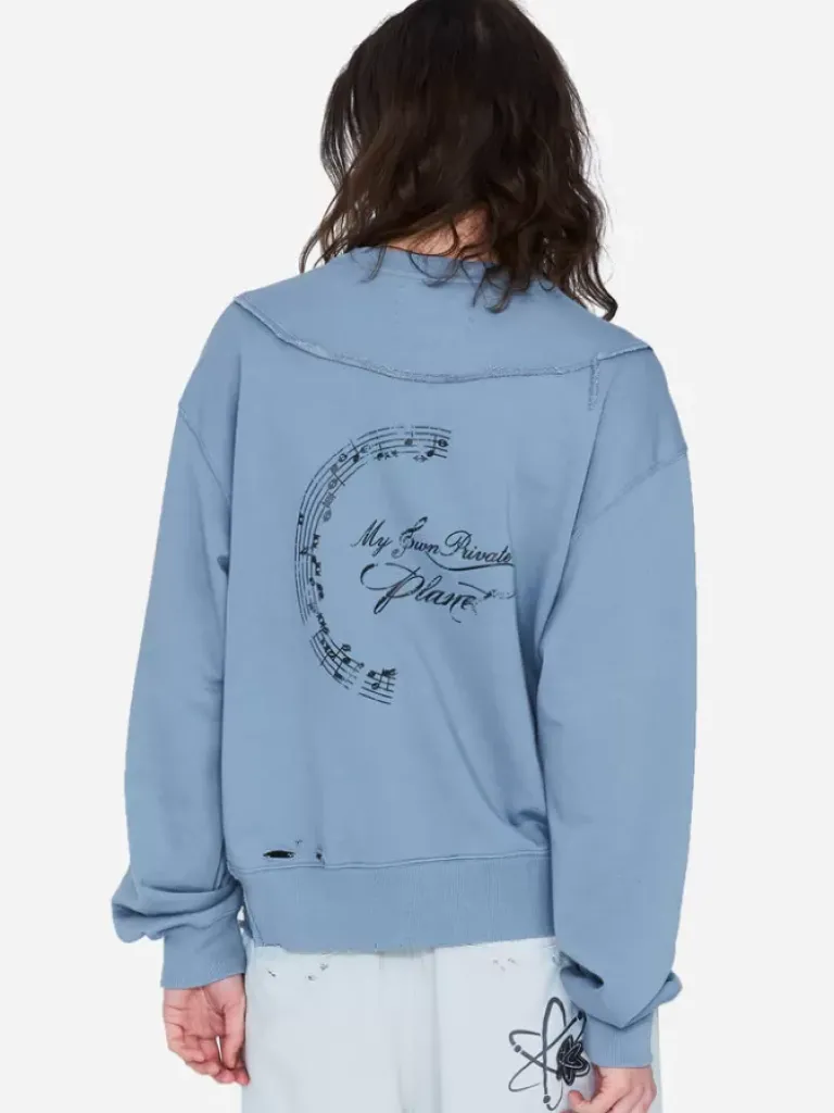 Men C2H4 003 - Distressed Panelled Crewneck