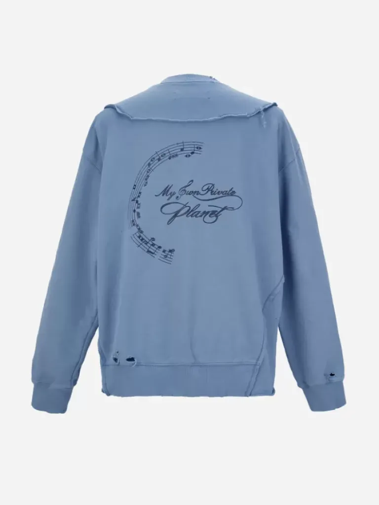 Men C2H4 003 - Distressed Panelled Crewneck