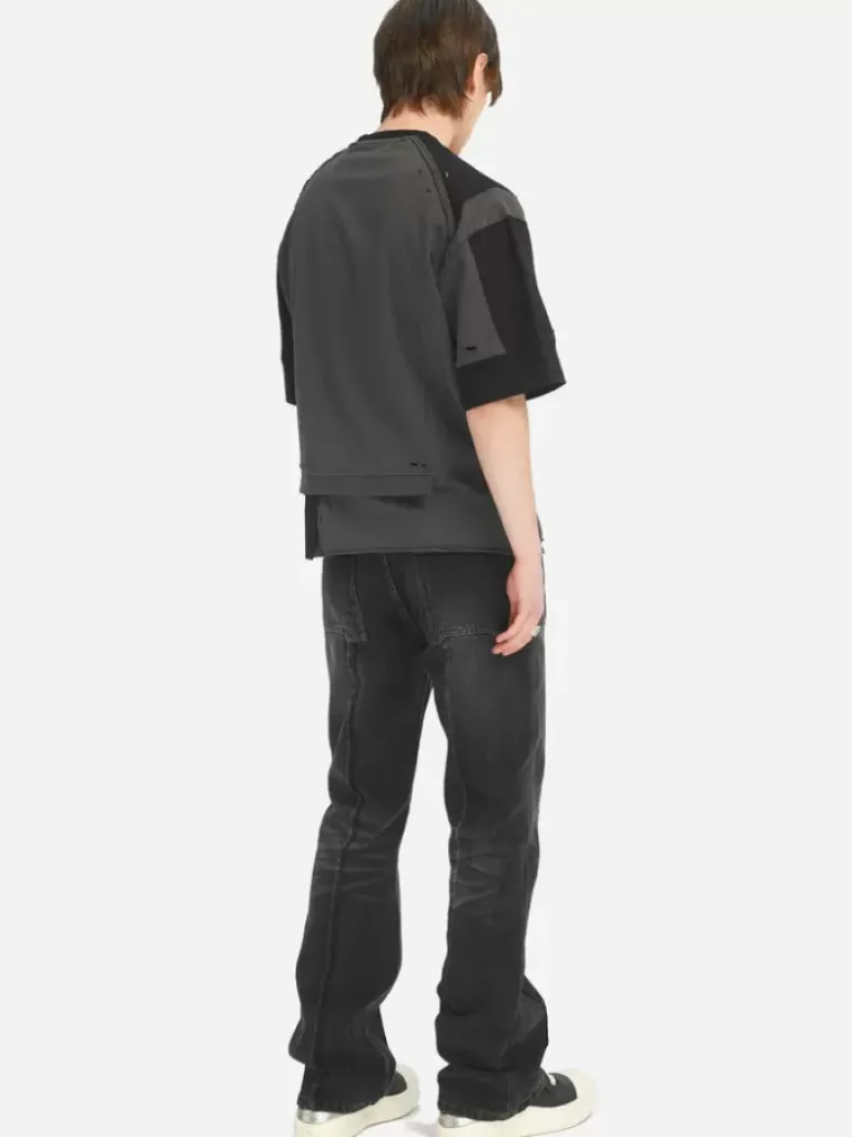 Men C2H4 005 - Distressed Panelled Vagrant T-Shirt