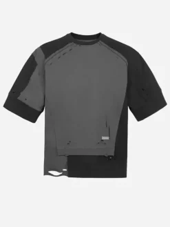 Men C2H4 005 - Distressed Panelled Vagrant T-Shirt