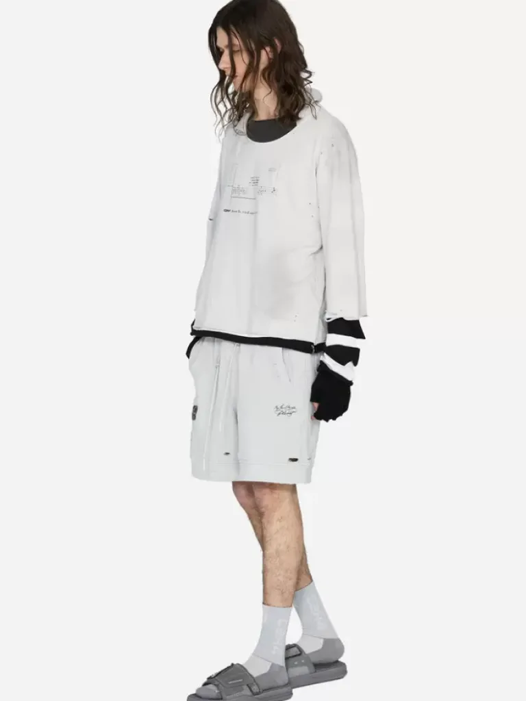 Men C2H4 003 - Distressed Sweat Shorts