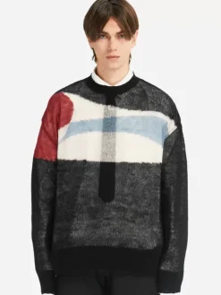 Men C2H4 005 - Ellipse Panelled Mohair Sweater