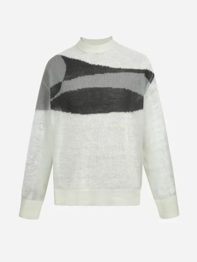 Men C2H4 005 - Ellipse Panelled Mohair Sweater