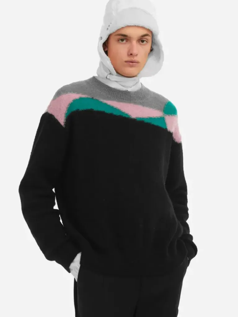 Men C2H4 006 - Ellipse Panelled Mohair Sweater