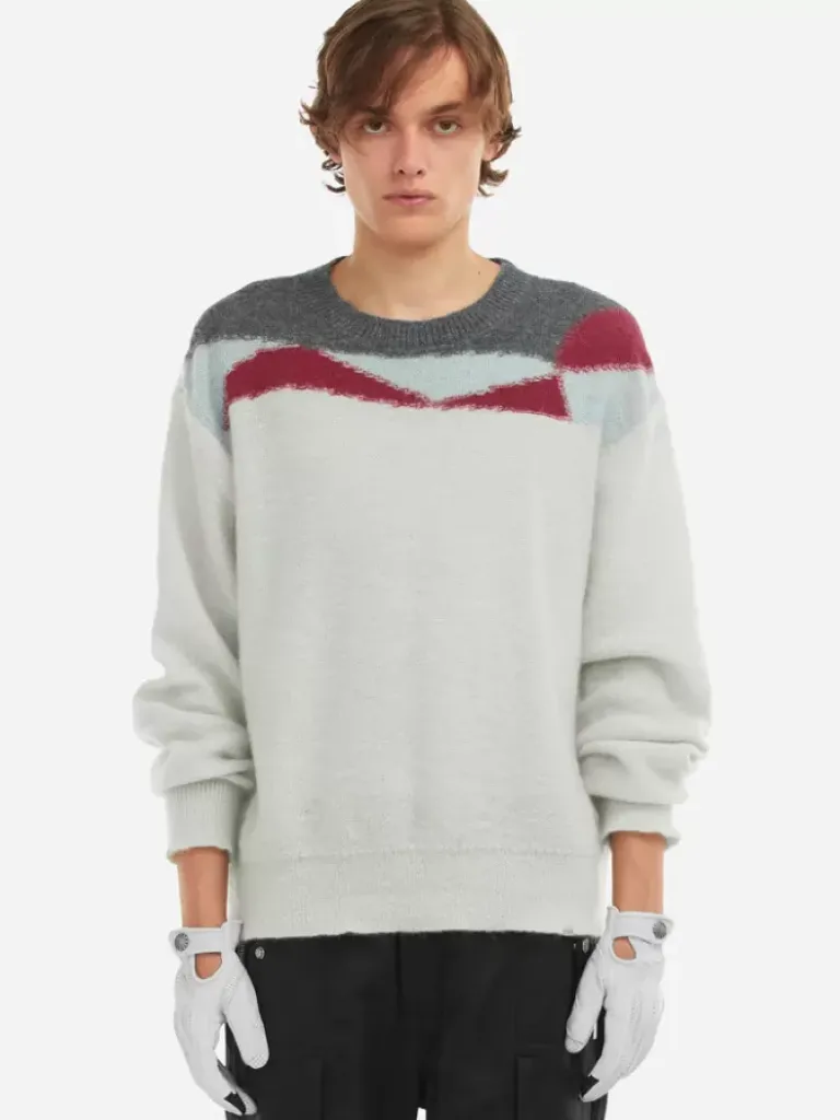 Men C2H4 006 - Ellipse Panelled Mohair Sweater