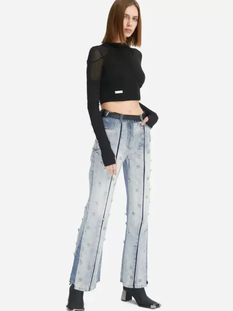 Women C2H4 005 - Emblem Button Jeans