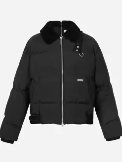Men C2H4 004 - Faux-Fur Collar Stripe Down Jacket