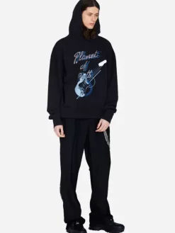 Men C2H4 003 - Grunge Guitar Print Hoodie