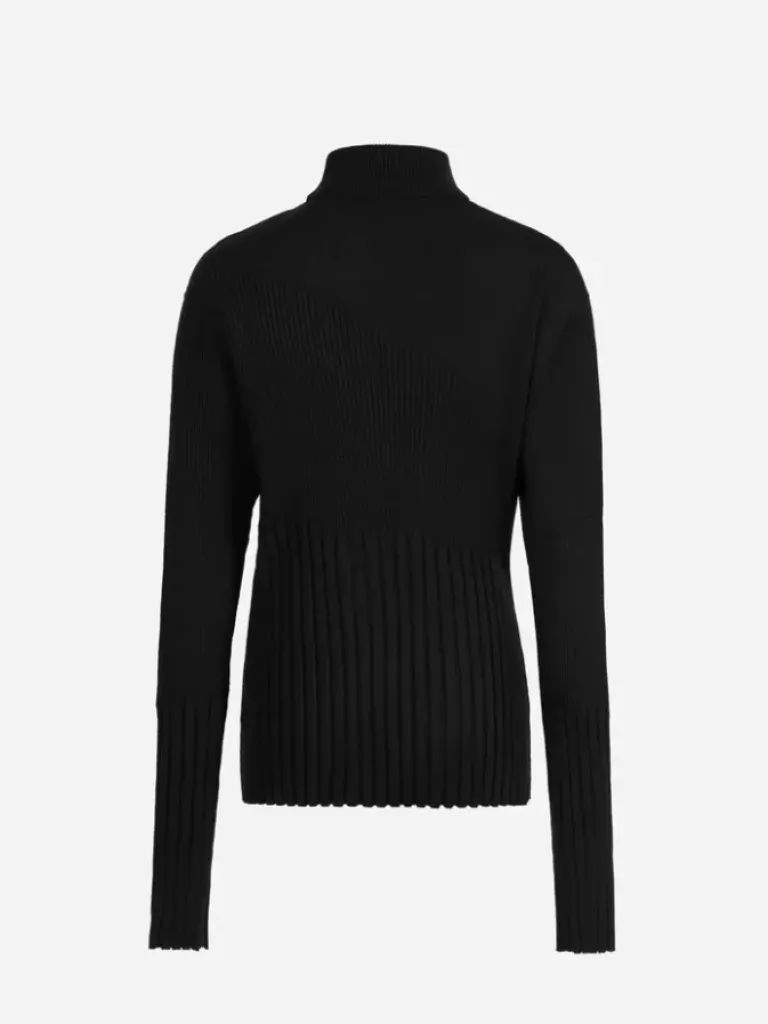 Women C2H4 006 - Hollow-Out Paneled Knit Sweater