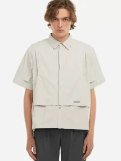 Men C2H4 006 - Intervein Layered Short-Sleeve Shirt