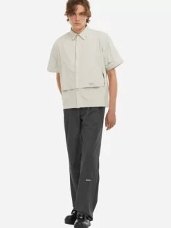 Men C2H4 006 - Intervein Layered Short-Sleeve Shirt