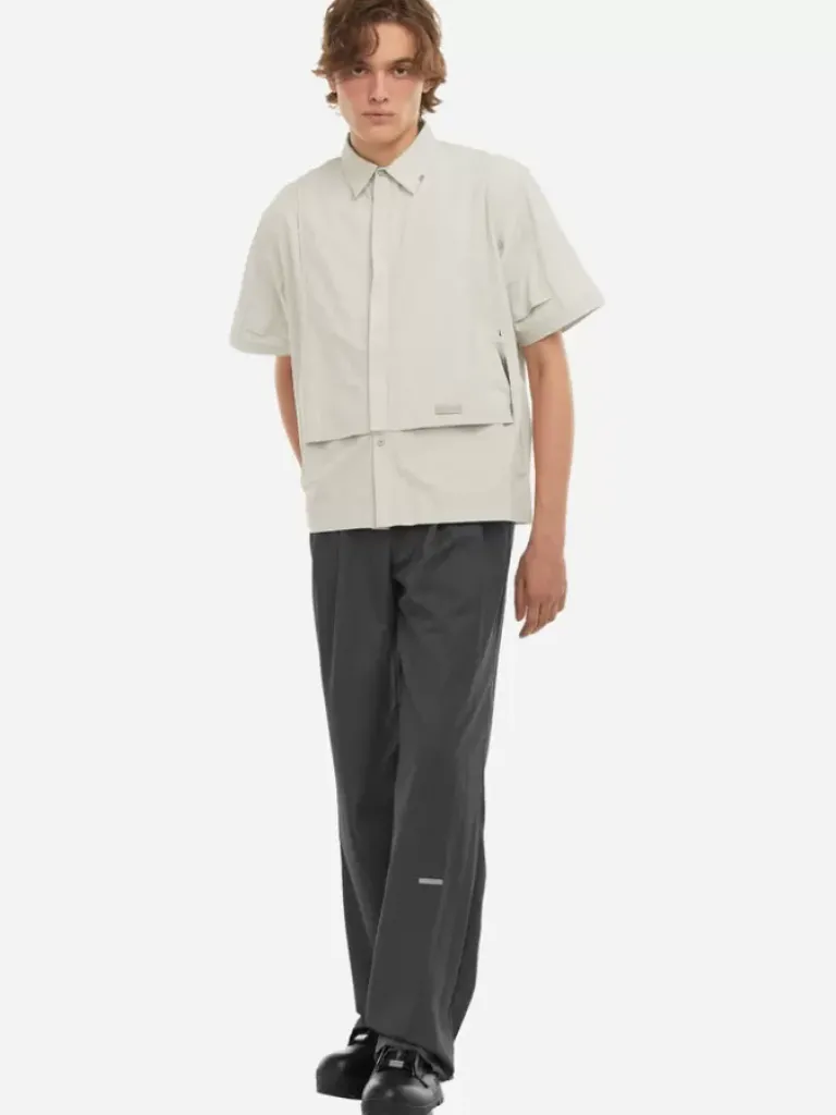 Men C2H4 006 - Intervein Layered Short-Sleeve Shirt
