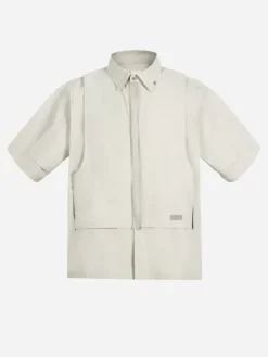 Men C2H4 006 - Intervein Layered Short-Sleeve Shirt