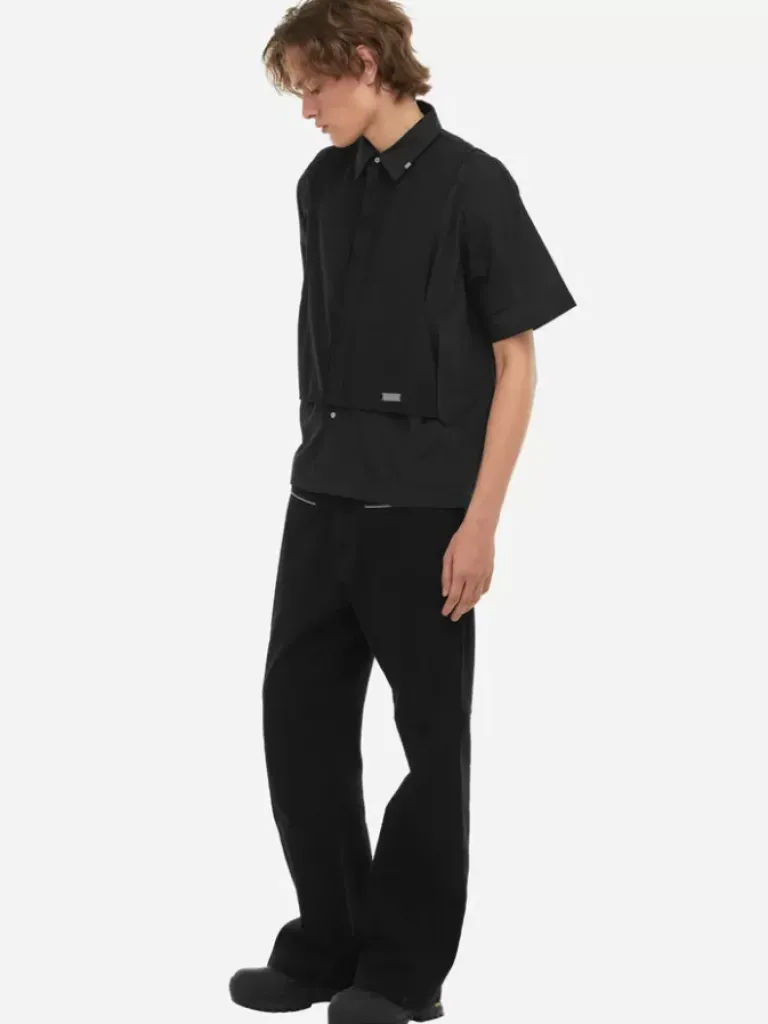 Men C2H4 006 - Intervein Layered Short-Sleeve Shirt