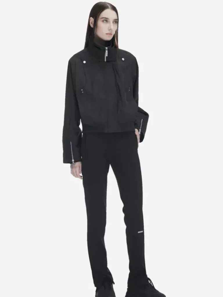 Women C2H4 002 - Intervein Panelled Double Collar Jacket