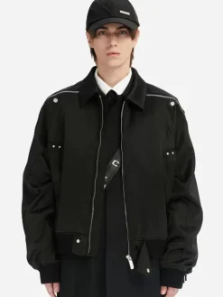 Men C2H4 005 - Intervein Zipper Bomber Jacket