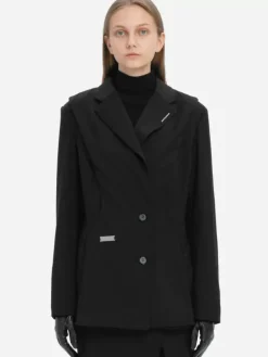 Women C2H4 004 - Layered Arc Cutting Tailored Jacket