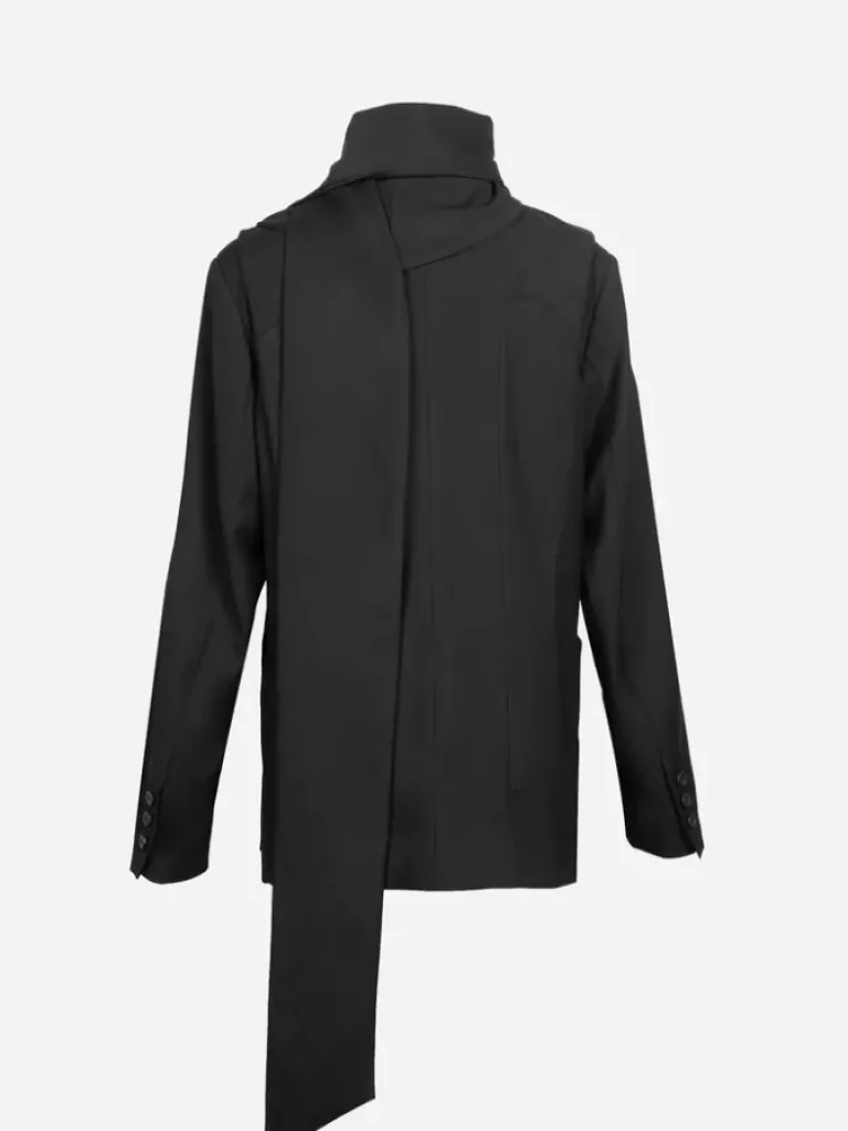 Women C2H4 004 - Layered Arc Cutting Tailored Jacket