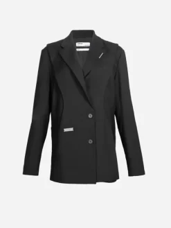Women C2H4 004 - Layered Arc Cutting Tailored Jacket