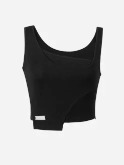 Women C2H4 004 - Layered Arch Cutting Knit Tank-Top