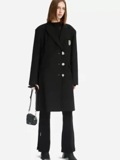 Women C2H4 005 - Layered Cut Out Tailored Coat