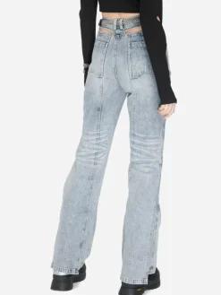Women C2H4 005 - Layering Paneled Cut-Out Jeans