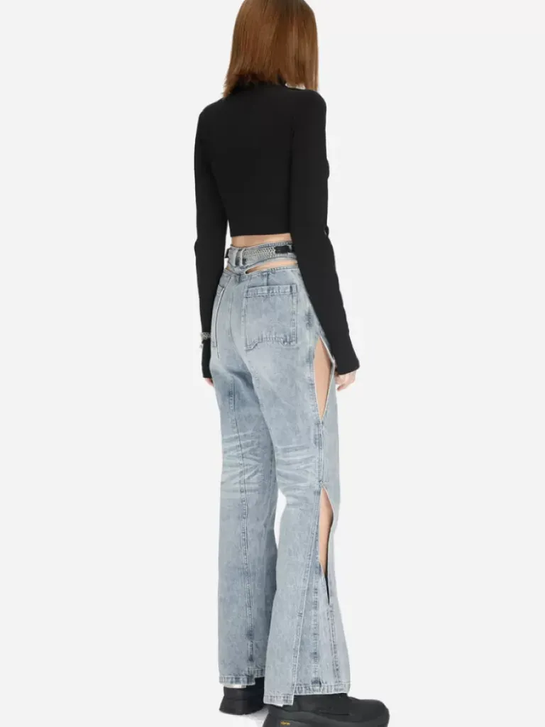 Women C2H4 005 - Layering Paneled Cut-Out Jeans