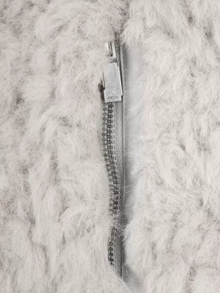 Women C2H4 006 - Leather Stripe Faux-Fur Hooded Jacket