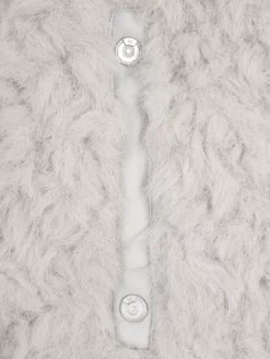 Women C2H4 006 - Leather Stripe Faux-Fur Hooded Jacket