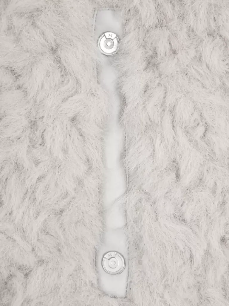 Women C2H4 006 - Leather Stripe Faux-Fur Hooded Jacket