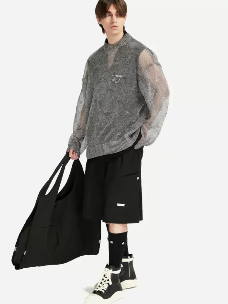 Men C2H4 005 - Metallic Fusion Knit Sweater