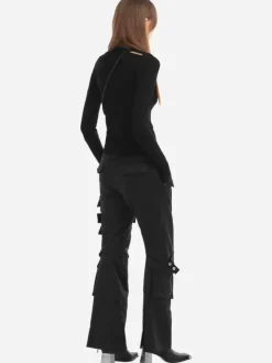Women C2H4 006 - Multi-Pockets Flared Cargo Pants