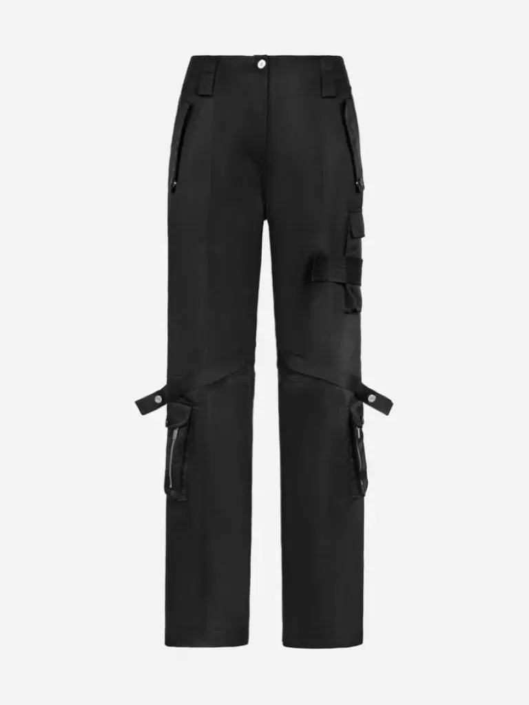 Women C2H4 006 - Multi-Pockets Flared Cargo Pants