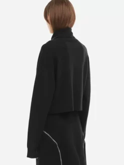 Women C2H4 006 - Oversized Asymmetric Knit Turtleneck