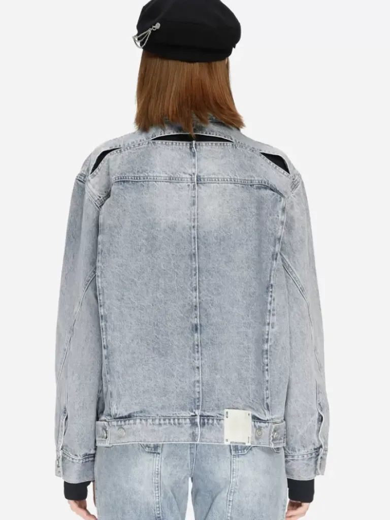 Women C2H4 005 - Oversized Cut Out Denim Jacket