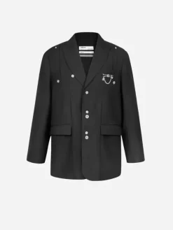 Men C2H4 006 - Paneled Splicing Tailored Jacket
