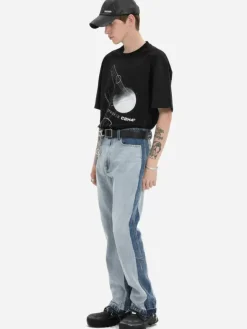 Men C2H4 004 - Panelled Cropped Jeans