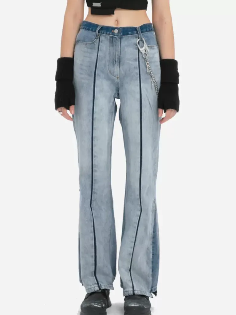 Women C2H4 004 - Panelled Faded Vintage Jeans