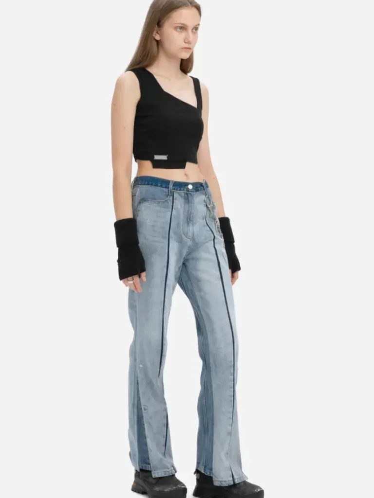 Women C2H4 004 - Panelled Faded Vintage Jeans