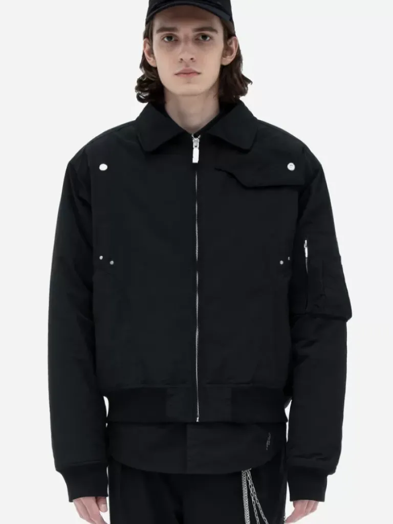Men C2H4 002 - Quilted Intervein Bomber Jacket