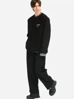 Men C2H4 005 - Raw Edge Round Neck Blazer