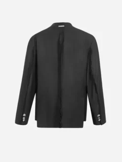 Men C2H4 005 - Raw Edge Round Neck Blazer