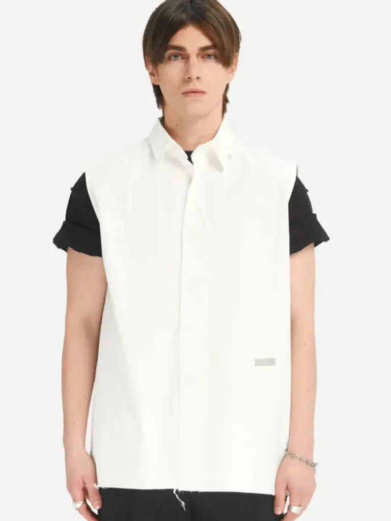 Men C2H4 005 - Raw Edge Sleeveless Shirt