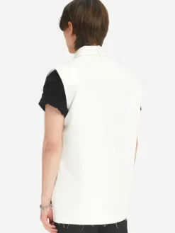 Men C2H4 005 - Raw Edge Sleeveless Shirt