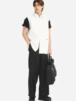 Men C2H4 005 - Raw Edge Sleeveless Shirt
