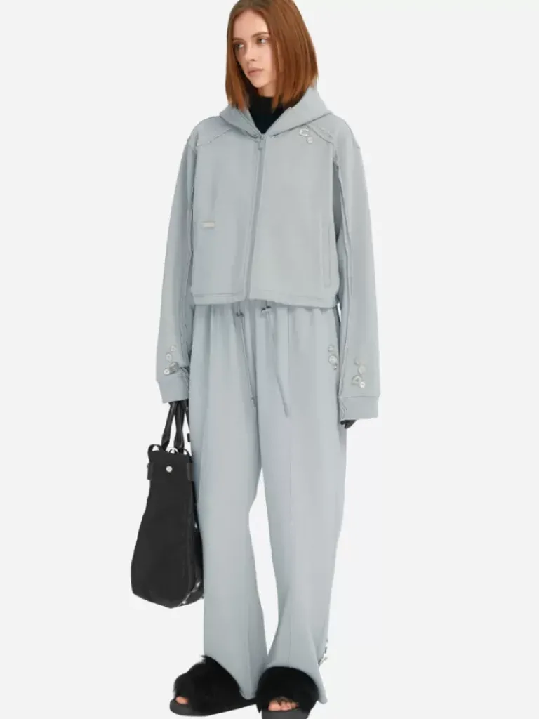 Women C2H4 004 - Raw Edge Wide Leg Sweat Pants